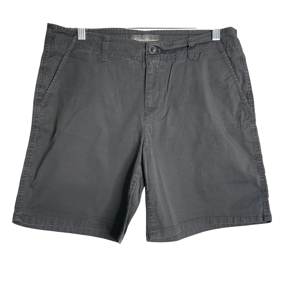 Eddie‎ Bauer Shorts Womens 8 Grey Chino Outdoor Preppy Hiking Classic Gorpcore